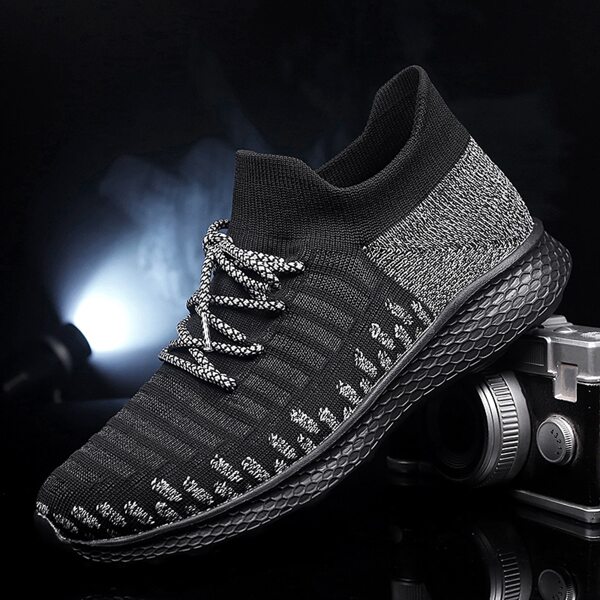 

Men Lace Up Front Knit Running Shoes, Multicolor