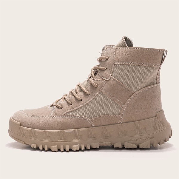 

Men Mesh Panel Combat Boots, Khaki