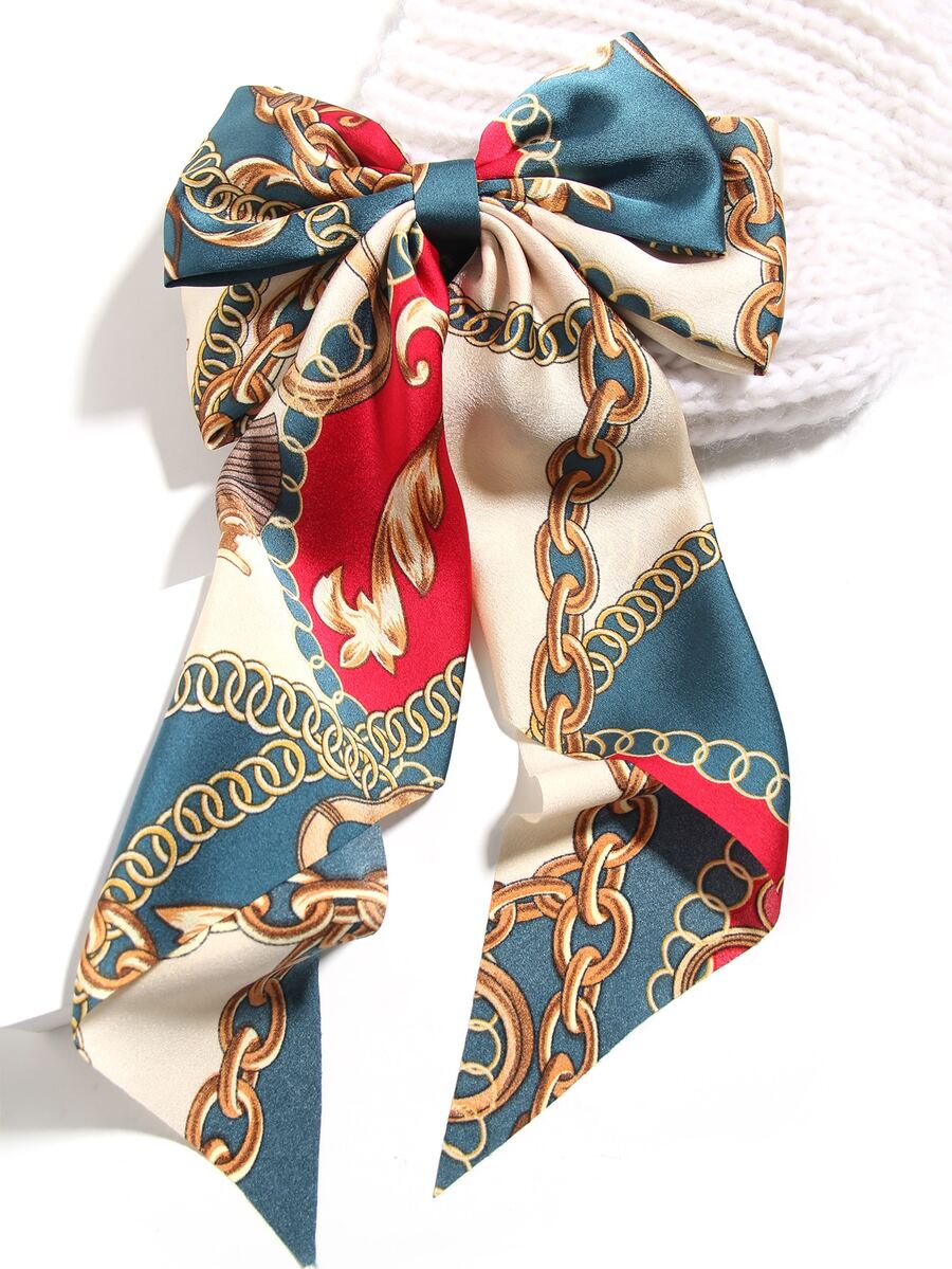 Kẹp tóc nơ in chuỗi - Nhiều màu - Xem 1