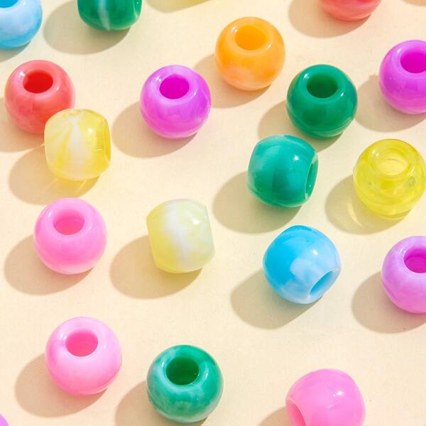 

80pcs Simple Hair Bead, Multicolor