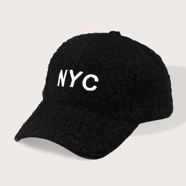 

Letter Decor Baseball Cap, Black
