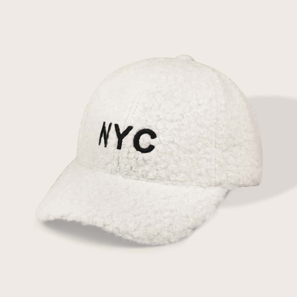 

Letter Graphic Baseball Cap, White