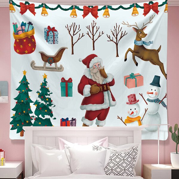 

Christmas Santa Claus Print Tapestry, Multicolor