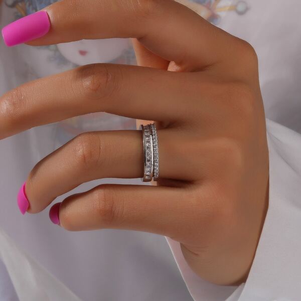

Rhinestone Decor Ring, Silver