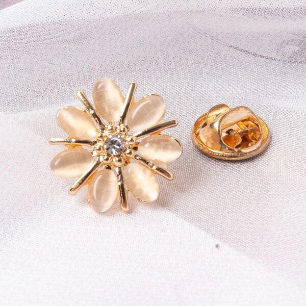 

Flower Decor Scarf Buckle, Gold