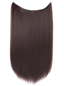 Natural Long Straight Hairpiece - Brown - View 1