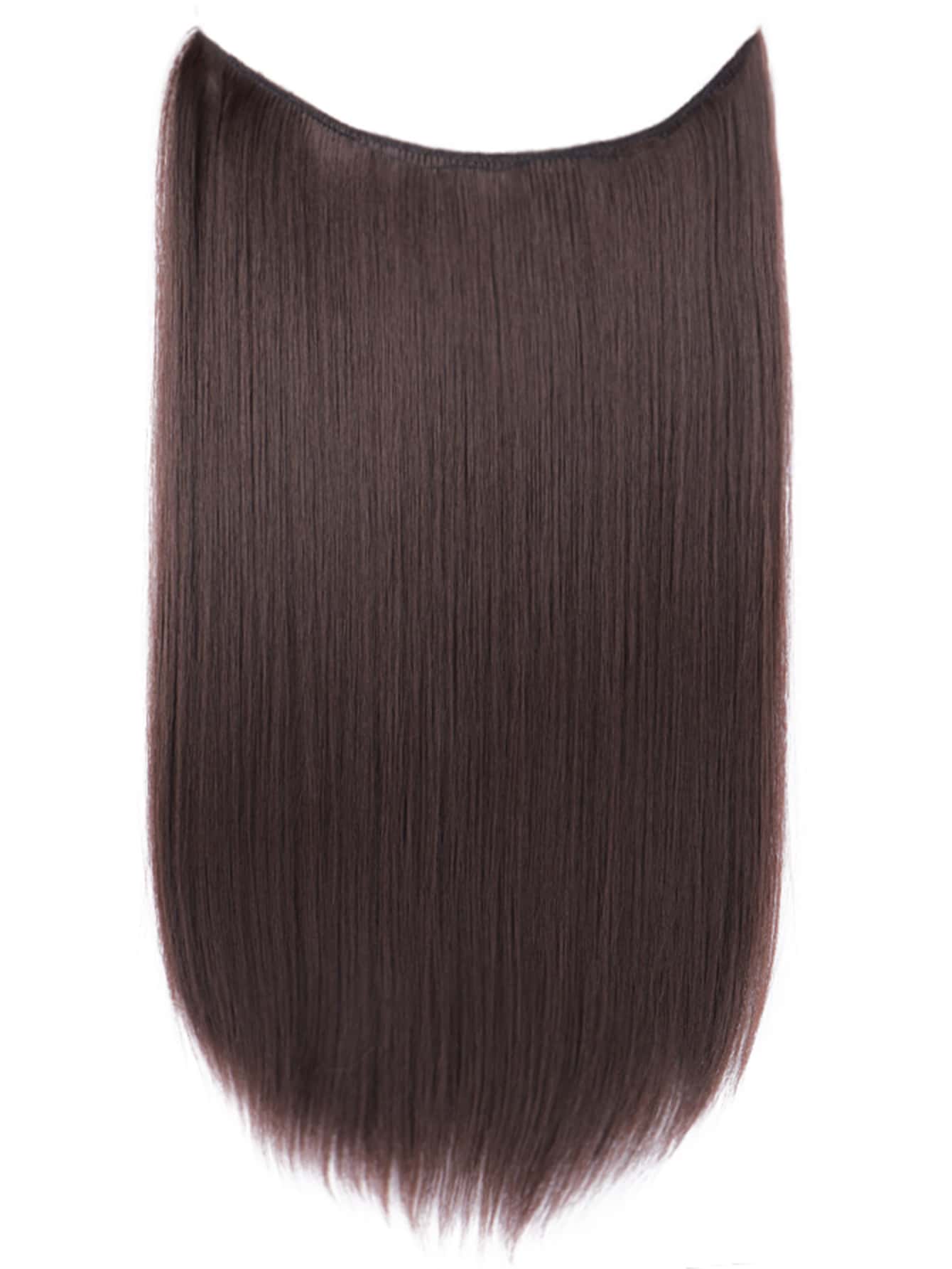 Natural Long Straight Hairpiece - Brown - View 1