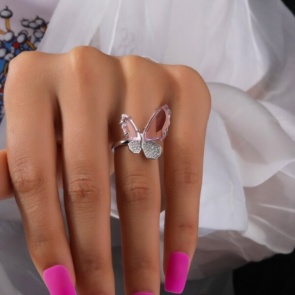 

Butterfly Decor Ring, Silver