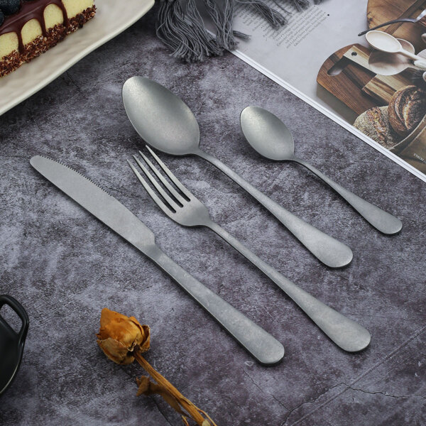 

4pcs Stainless Steel Cutlery Set, Grey