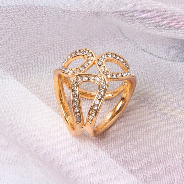 

Rhinestone Decor Scarf Buckle, Gold