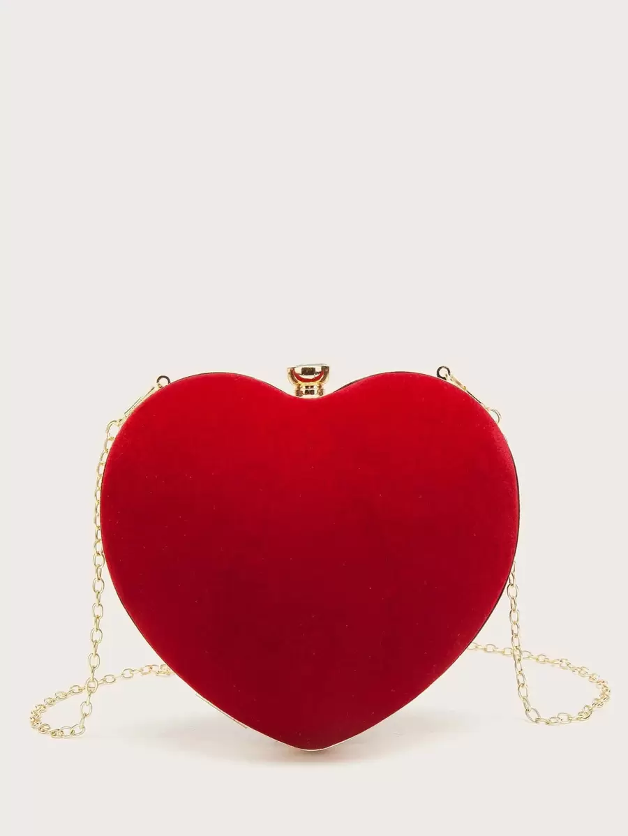 Mini Rhinestone Decor Chain Novelty Bag Valentines - Red - View 1
