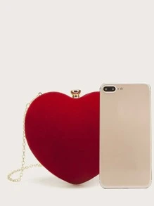 Mini Rhinestone Decor Chain Novelty Bag Valentines - Red - View 3