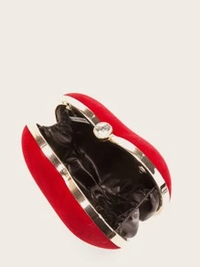 Mini Rhinestone Decor Chain Novelty Bag Valentines - Red - View 4