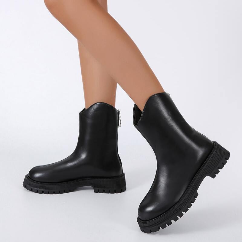

Zip Back Riding Boots, Black