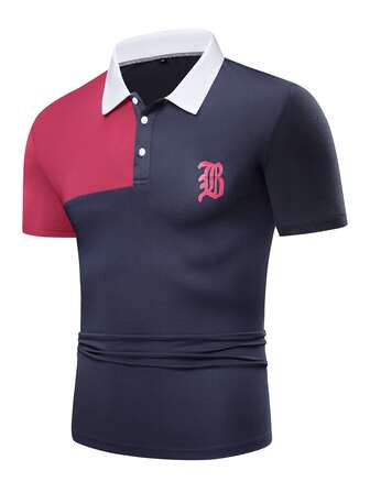 Manfinity قميص بولو بالوان متجانسة للرجال