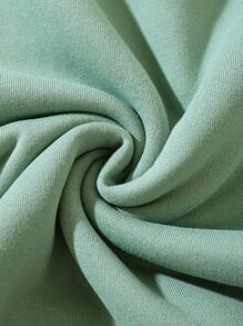 SHEIN EZwear Capucha con cordón con forro térmico unicolor - Verde - Ver 4