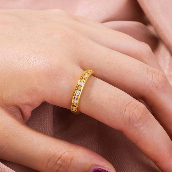 

Rhinestone Decor Ring, Gold
