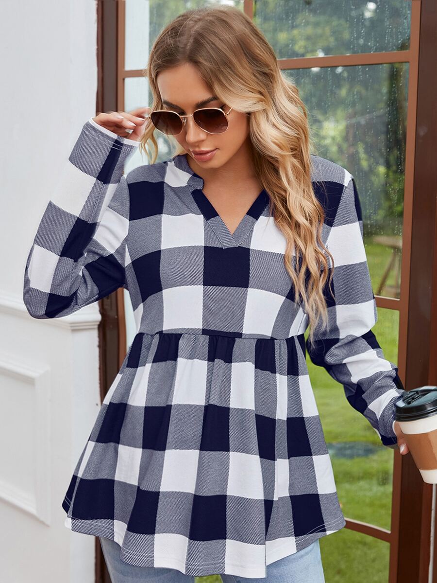 SHEIN Áo thun Bà bầu Viên lá sen Kẻ sọc Giải trí - Nhiều màu - Xem 1