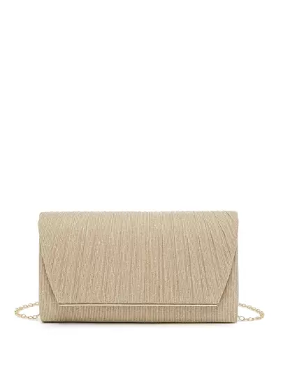 クラッチバッグ キラキラ チェーン フラップの画像