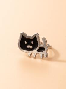 Anillo con diseño de gato - Negro - Ver 1
