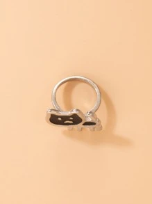 Anillo con diseño de gato - Negro - Ver 4
