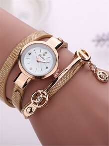 Rhinestone Decor Wrap Watch