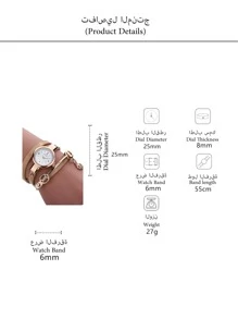 Rhinestone Decor Wrap Watch