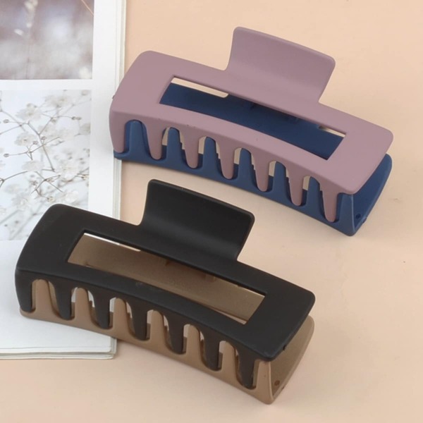 

2pcs Simple Hair Claw, Multicolor