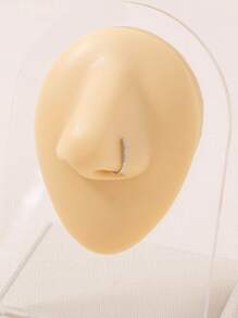 Nooxian 銅水鑽裝飾鼻環適合女士和男士,龐克非穿孔,A時尚身體鏈禮品適用於任何場合 - 銀色 - 查看 3