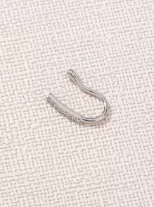 Nooxian 銅水鑽裝飾鼻環適合女士和男士,龐克非穿孔,A時尚身體鏈禮品適用於任何場合 - 銀色 - 查看 4