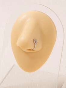 Nooxian Đồng Trang Trí Trái Tim Vòng Bít Mũi Cho Phụ Nữ Và Nam Giới, Punk Không Xuyên, Một Cơ Thể Thời Trang Món Quà Trang Sức Cho Bất Kỳ Dịp Nào - Bạc - Xem 3