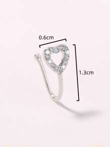 Nooxian Đồng Trang Trí Trái Tim Vòng Bít Mũi Cho Phụ Nữ Và Nam Giới, Punk Không Xuyên, Một Cơ Thể Thời Trang Món Quà Trang Sức Cho Bất Kỳ Dịp Nào - Bạc - Xem 4