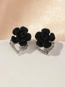 花耳釘 - 黑色 - 查看 5