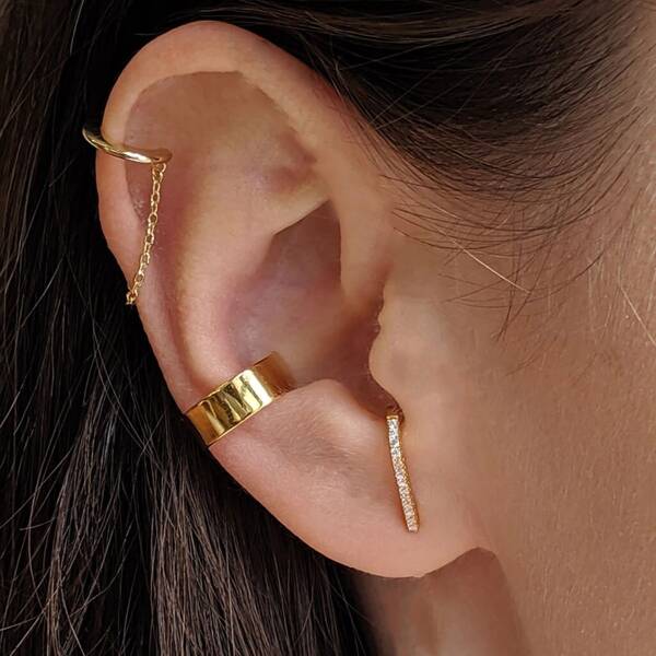 

3pcs Minimalist Earring, Gold