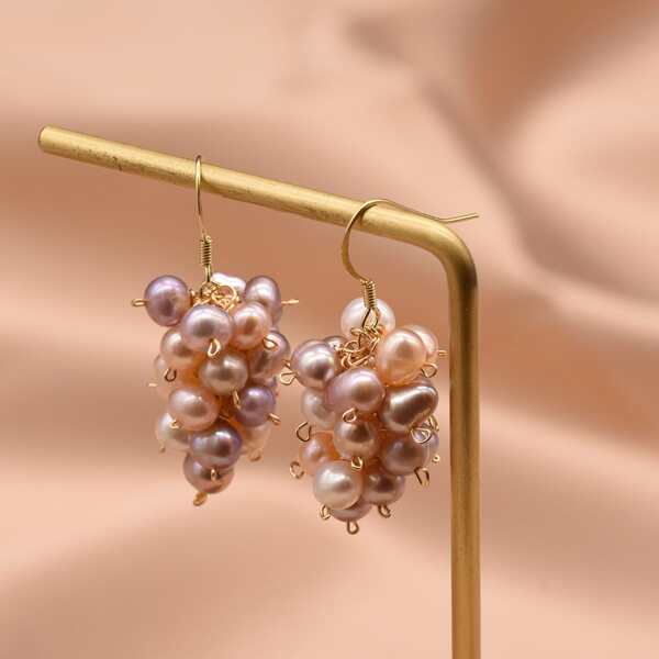 

Natural Pearl Drop Earrings, Gold