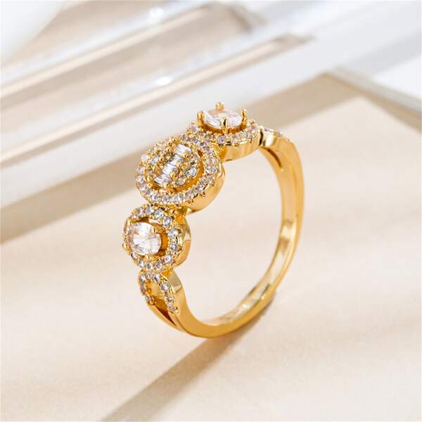 

14K Gold Plated Zircon Decor Ring