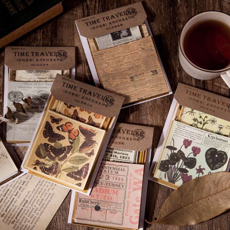 

60pcs Vintage Pattern Random Material Paper, Multicolor