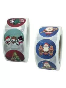 1roll Kerstpatroon Willekeurige Sticker