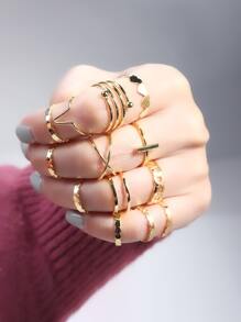 13pcs Heart Decor Ring Valentines