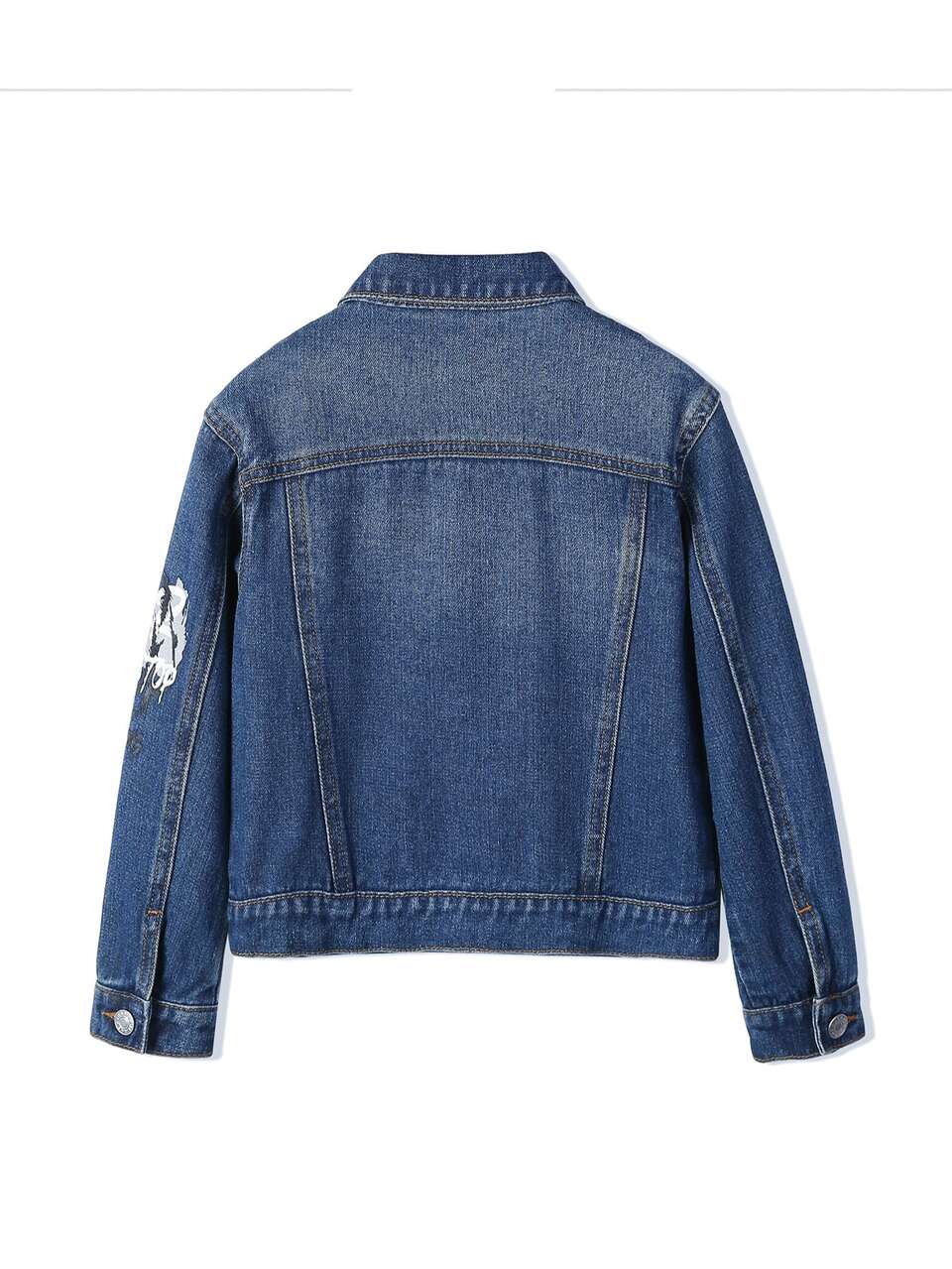 Boys Lightning And Letter Graphic Denim Jacket