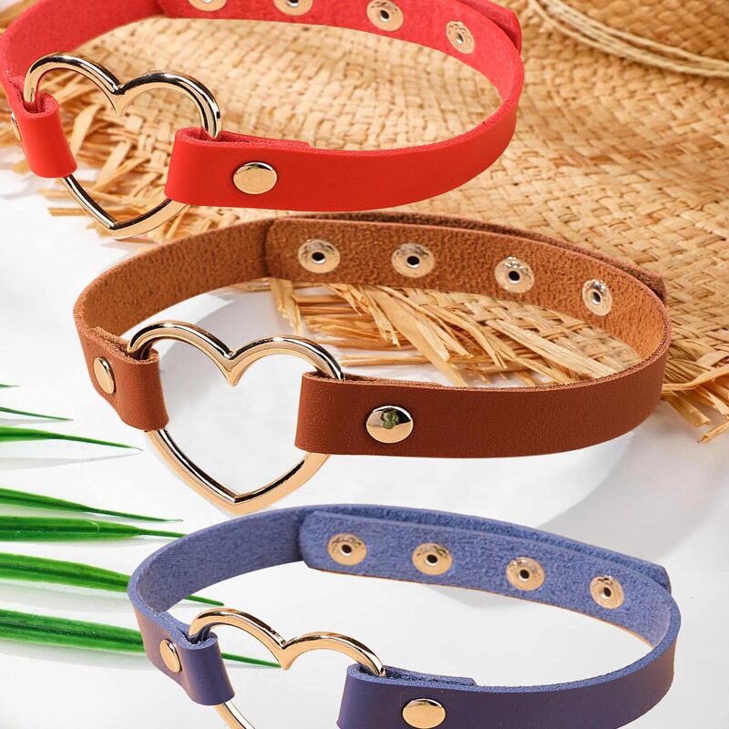 

3pcs Heart Decor Choker, Multicolor