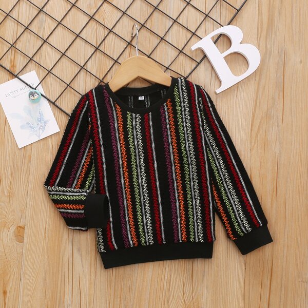 

Toddler Girls Striped Pattern Sweater, Multicolor