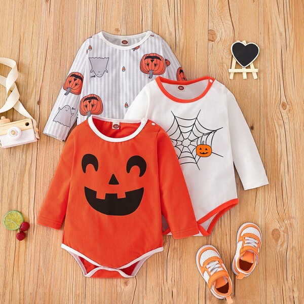 

Baby Unisex 3pcs Halloween Print Bodysuit, Multicolor