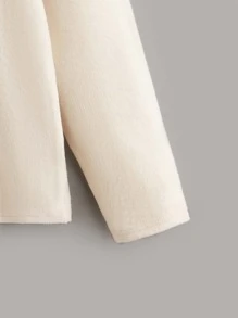 SHEIN Boys Solid Mock Neck Tee - Beige - View 3