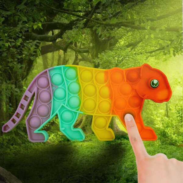 

1pc Rhino Shaped Push Pop Bubble, Multicolor