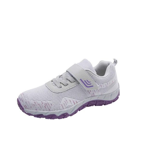 

Colorblock Lace-up Front Velcro Strap Sneakers, Grey