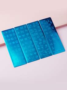 4 Cái Đồ Họa Hoạt Hình Gel Ba Lan Thiết Kế Nail Art Stamper Cho Sơn Móng Tay Khô Chậm Tấm Stamper Bộ Dụng Cụ Làm Móng Bộ Dụng Cụ Làm Móng Cho Tiệm Làm Móng - Bạc - Xem 3