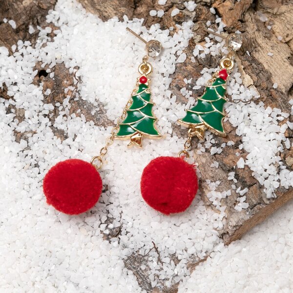 

Christmas Tree Decor Drop Earrings, Multicolor