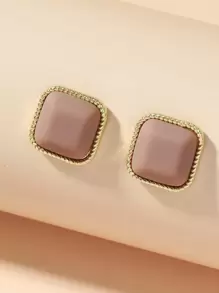 1 đôi Hình vuông Bông tai stud - Lạc đà - Xem 2