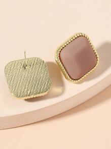 1 đôi Hình vuông Bông tai stud - Lạc đà - Xem 3